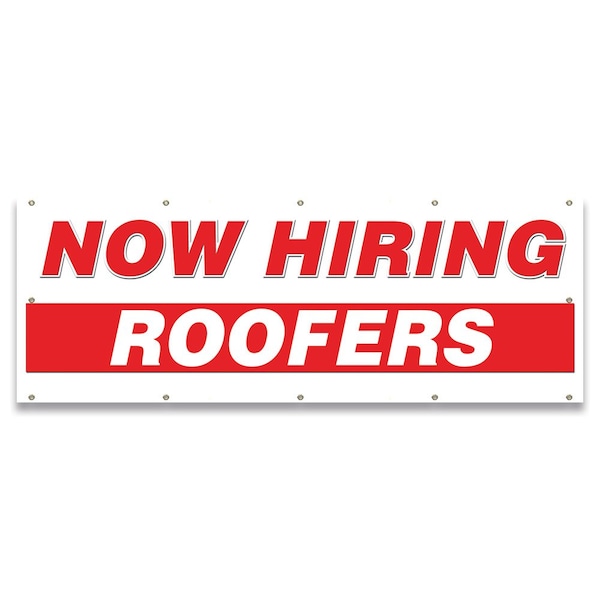 Signmission Now Hiring Roofers Banner Apply Inside Accepting Application Single Sided B-120-30298 - main
